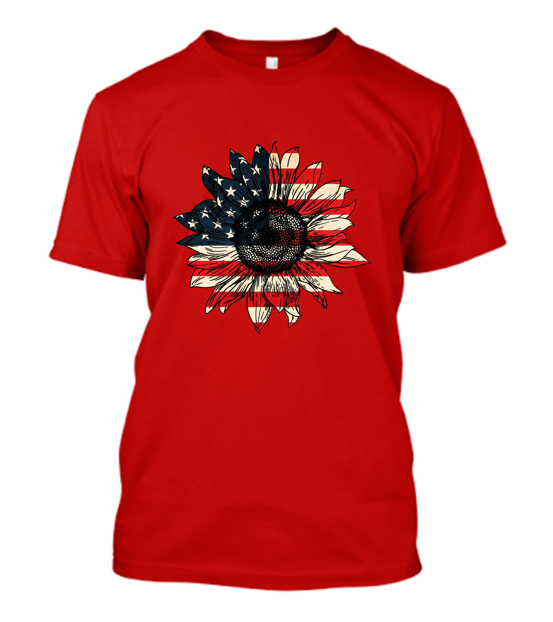 Sunflower American Flag USA Independence Day Flower T-Shirt