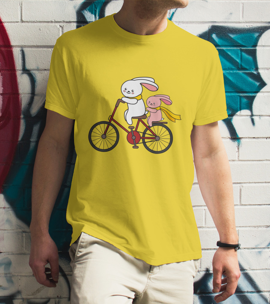 Bunny Bicycle Ride With Yellow Scarf T-Shirt
