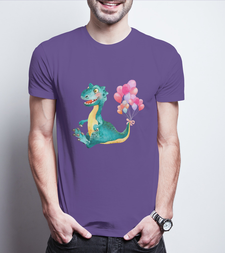 Dinosaur With Colorful Balloons T-Shirt