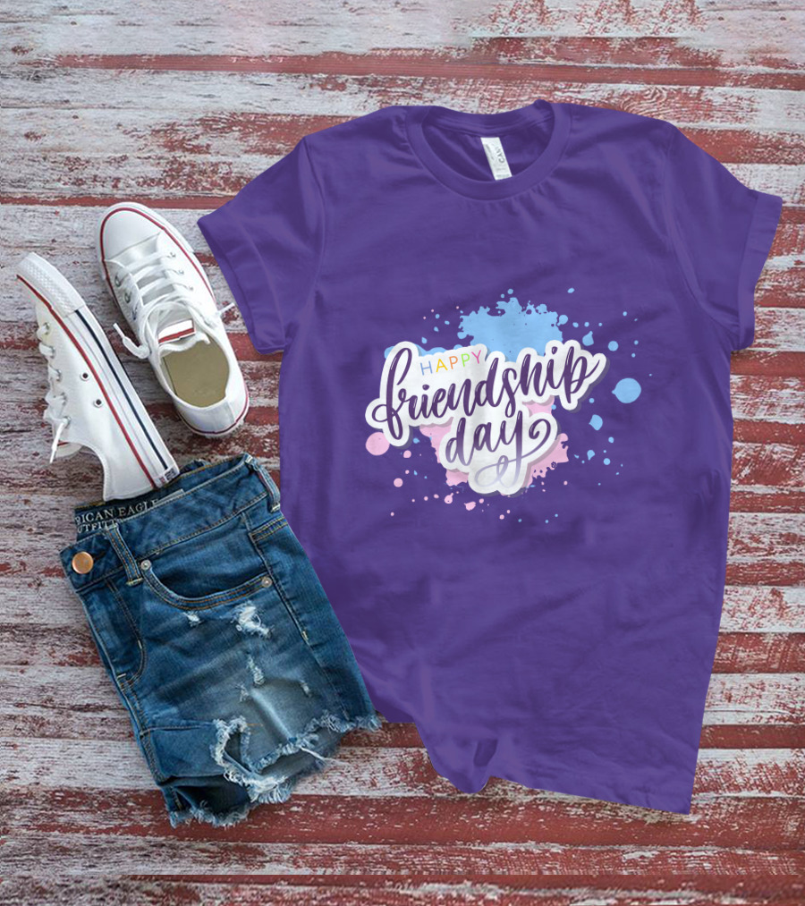 Happy Friendship Day Colorful Splashes T-Shirt