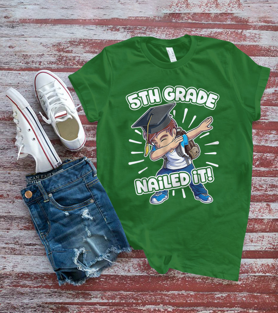 5th Grade Class Graduation Boy Nailed It T-Shirt