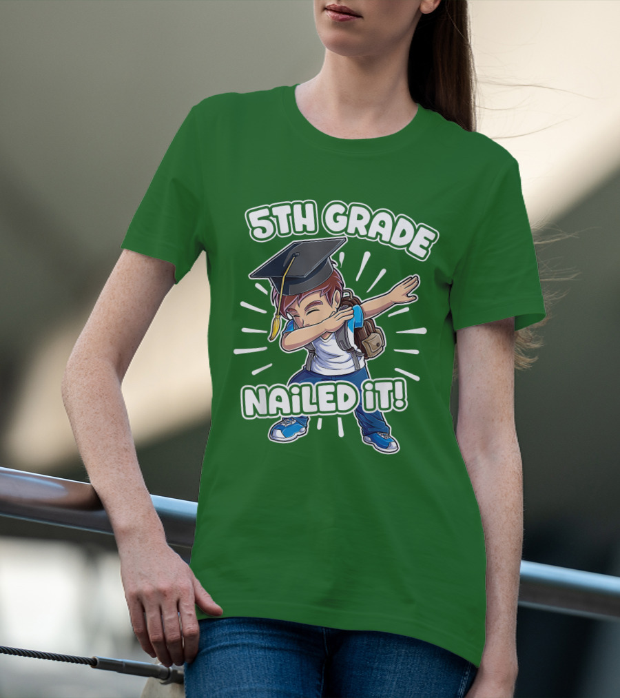 5th Grade Class Graduation Boy Nailed It T-Shirt