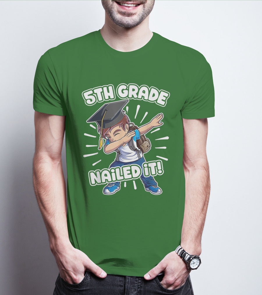 5th Grade Class Graduation Boy Nailed It T-Shirt