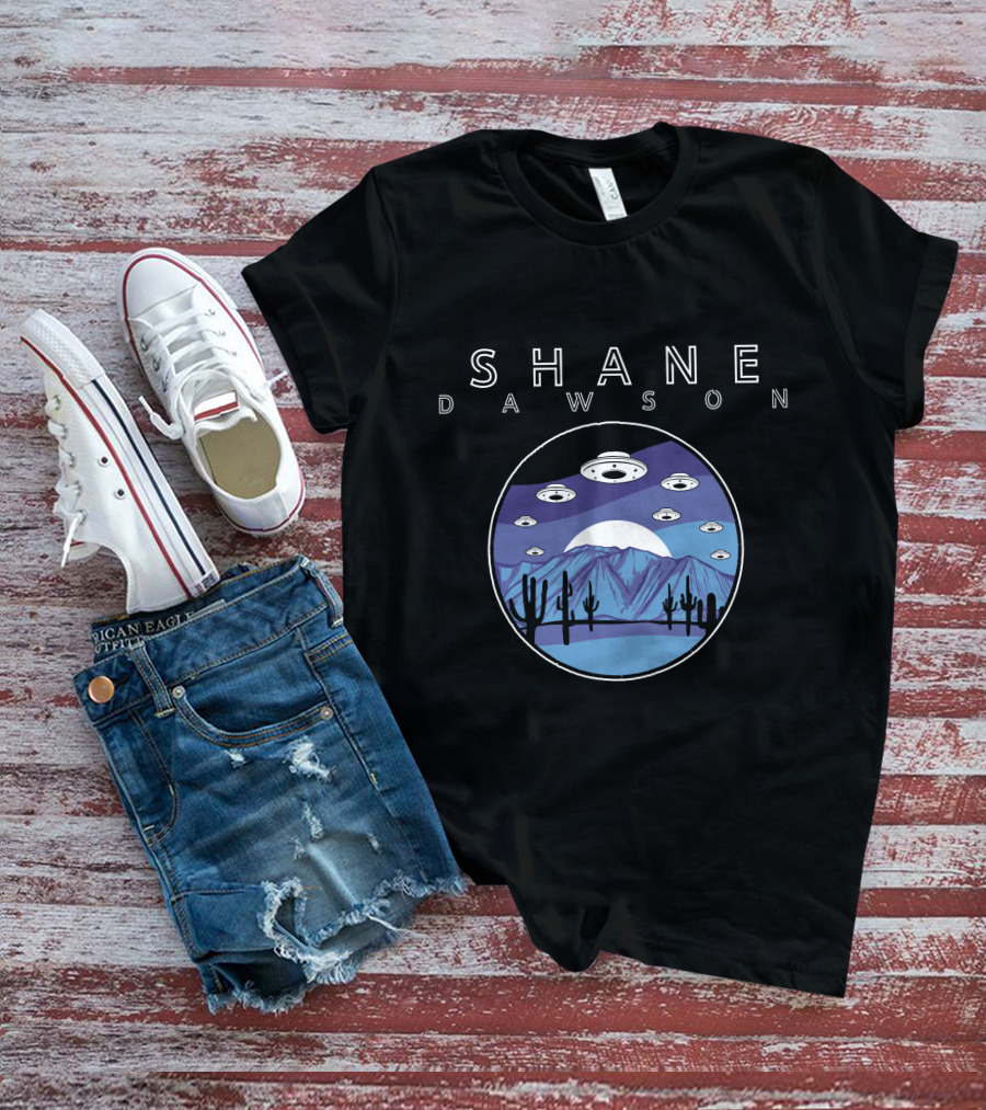 Shane Dawson UFO Saucers Over Desert Night Sky T-Shirt
