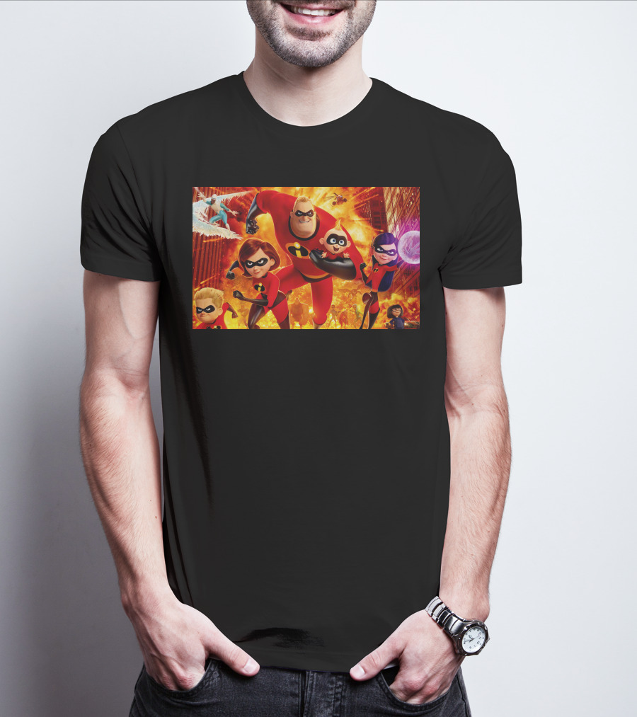 The Incredibles Family Action Adventure Pixar Scene T-Shirt