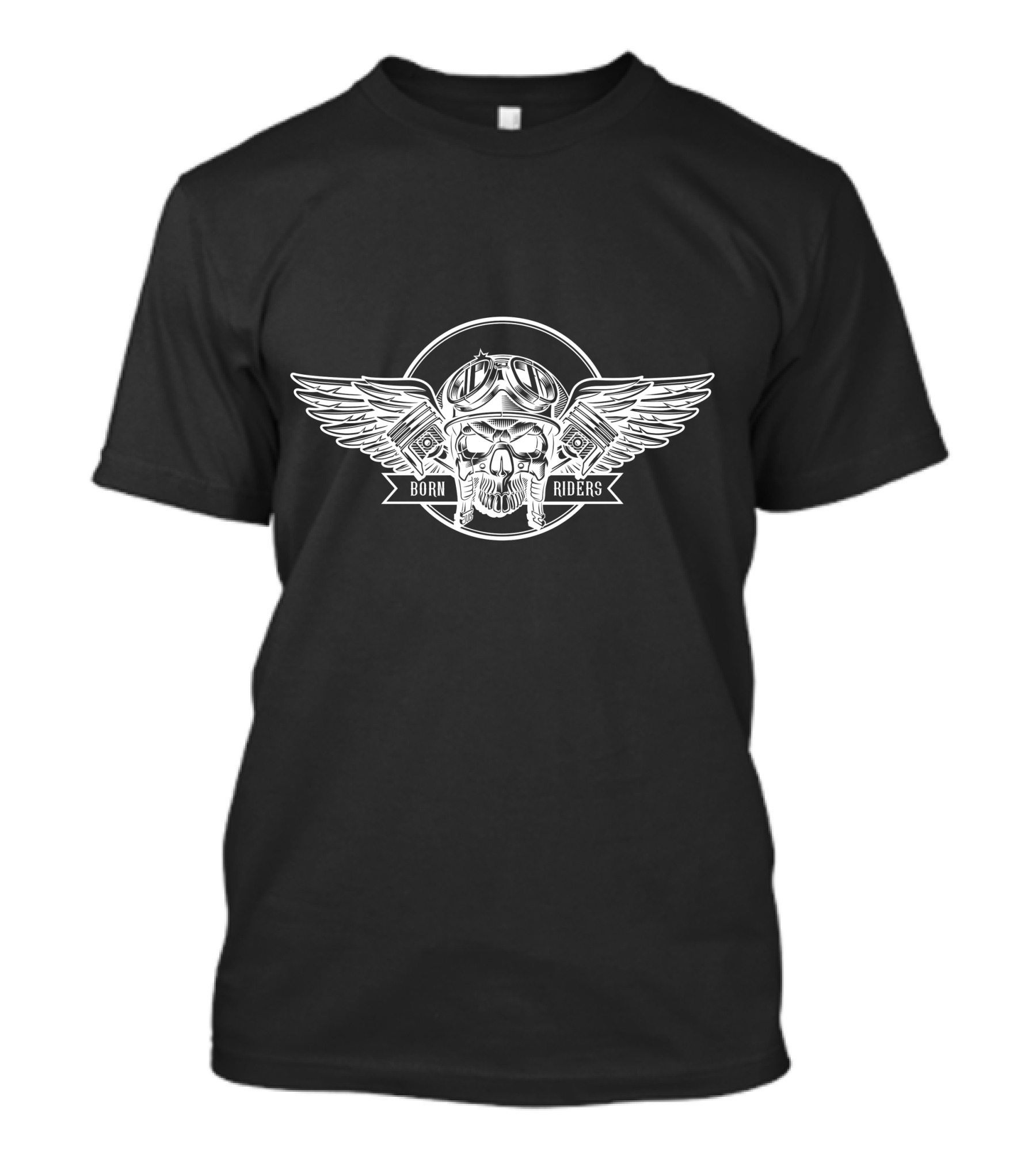 Born Riders Winged Skull Moto Gear T-Shirt