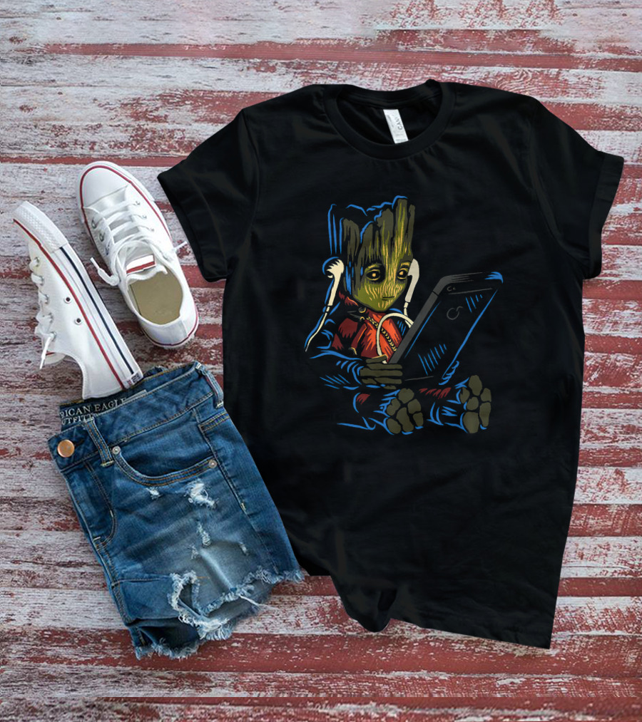 Groot Guardians Of The Galaxy Music Tablet T-Shirt