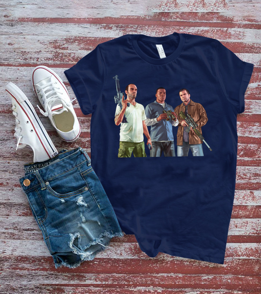 Grand Theft Auto Characters With Weapons T-Shirt