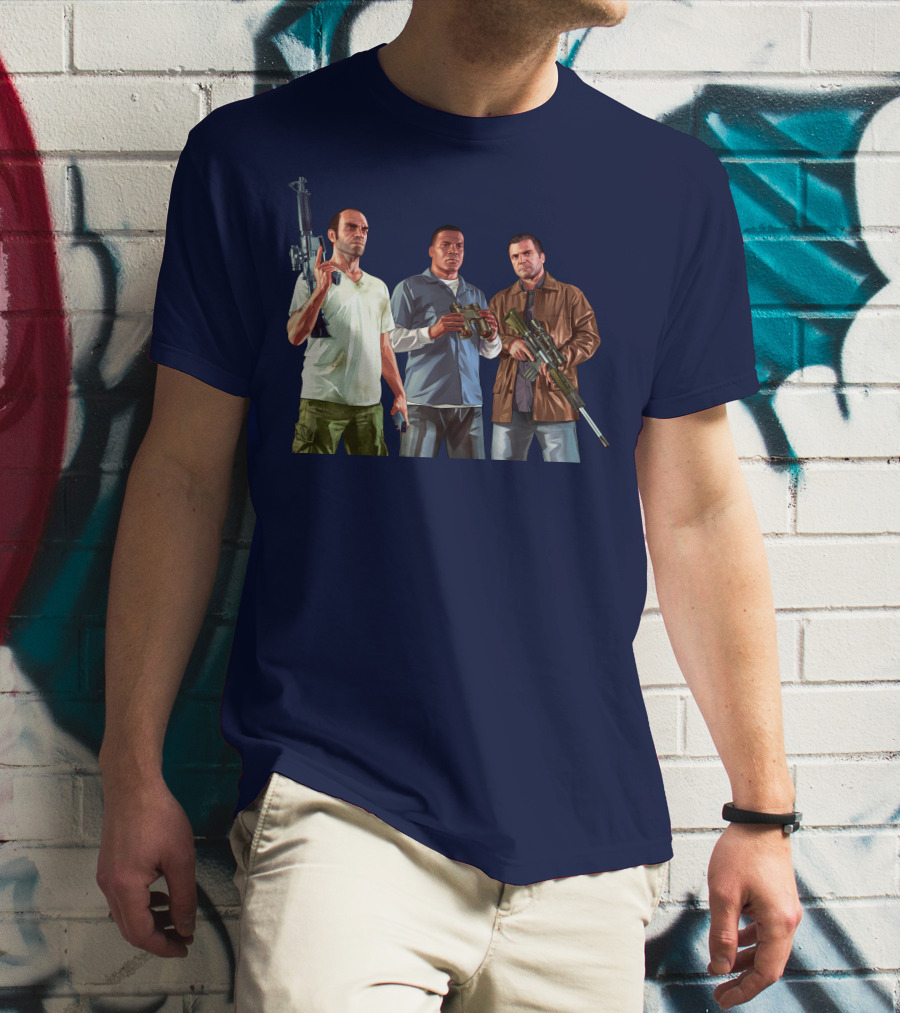 Grand Theft Auto Characters With Weapons T-Shirt