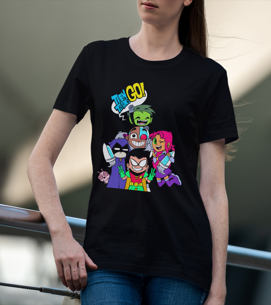 Teen Titans Go Animated Characters Group T-Shirt