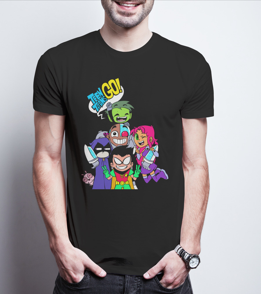 Teen Titans Go Animated Characters Group T-Shirt