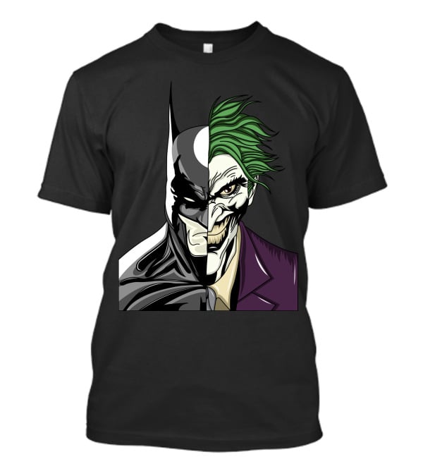 Split Face Batman Joker Fusion Iconic T-Shirt