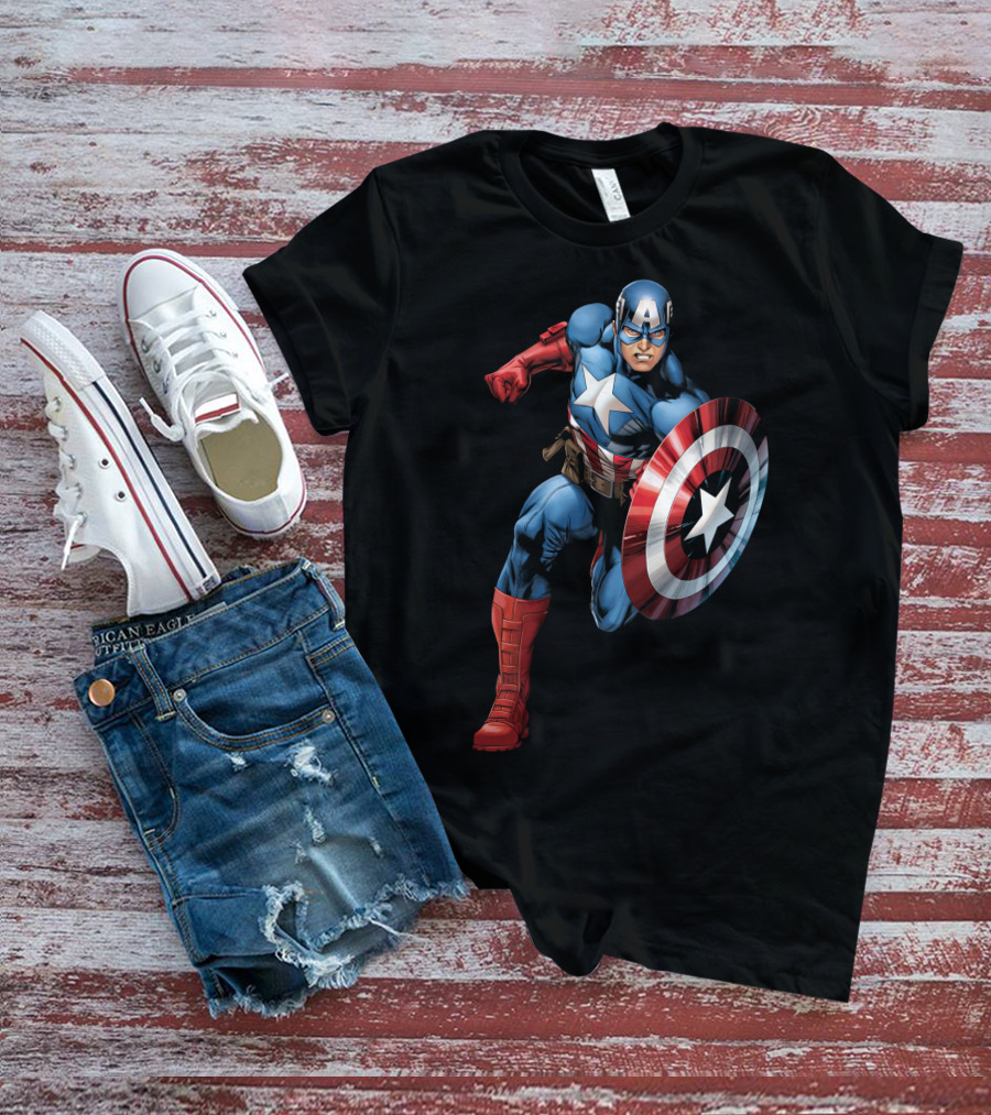 Captain America Superhero Iconic Shield Marvel Universe T-Shirt