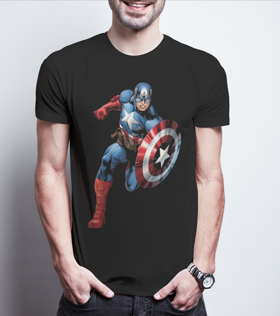 Captain America Superhero Iconic Shield Marvel Universe T-Shirt