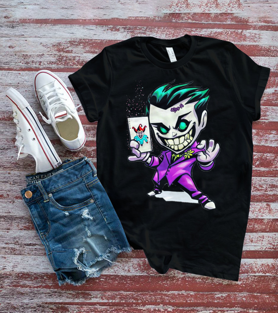 Joker 2012 Cartoon Grinning Character With Joker Card T-Shirt