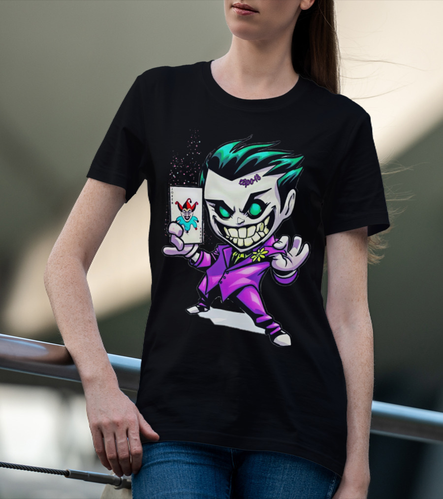 Joker 2012 Cartoon Grinning Character With Joker Card T-Shirt