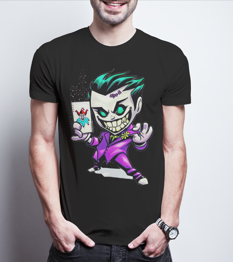 Joker 2012 Cartoon Grinning Character With Joker Card T-Shirt
