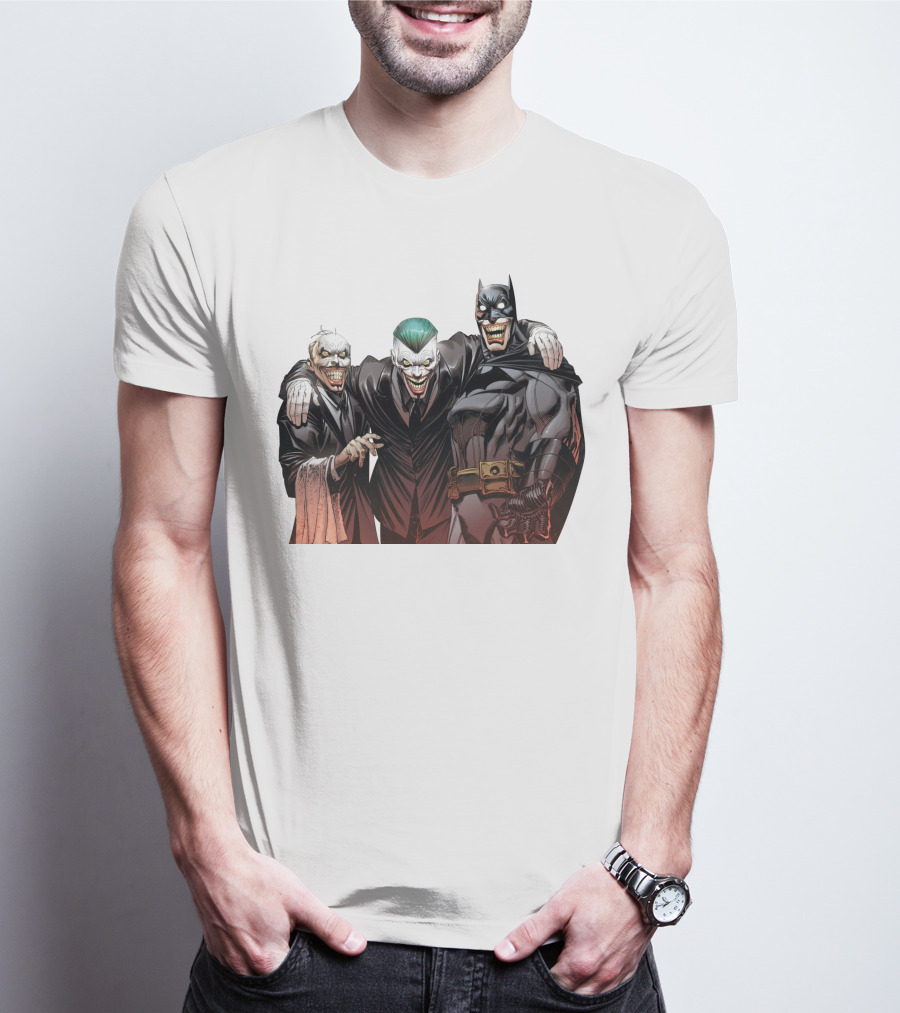 The Joker Batman Three-Face Grinning Trio T-Shirt