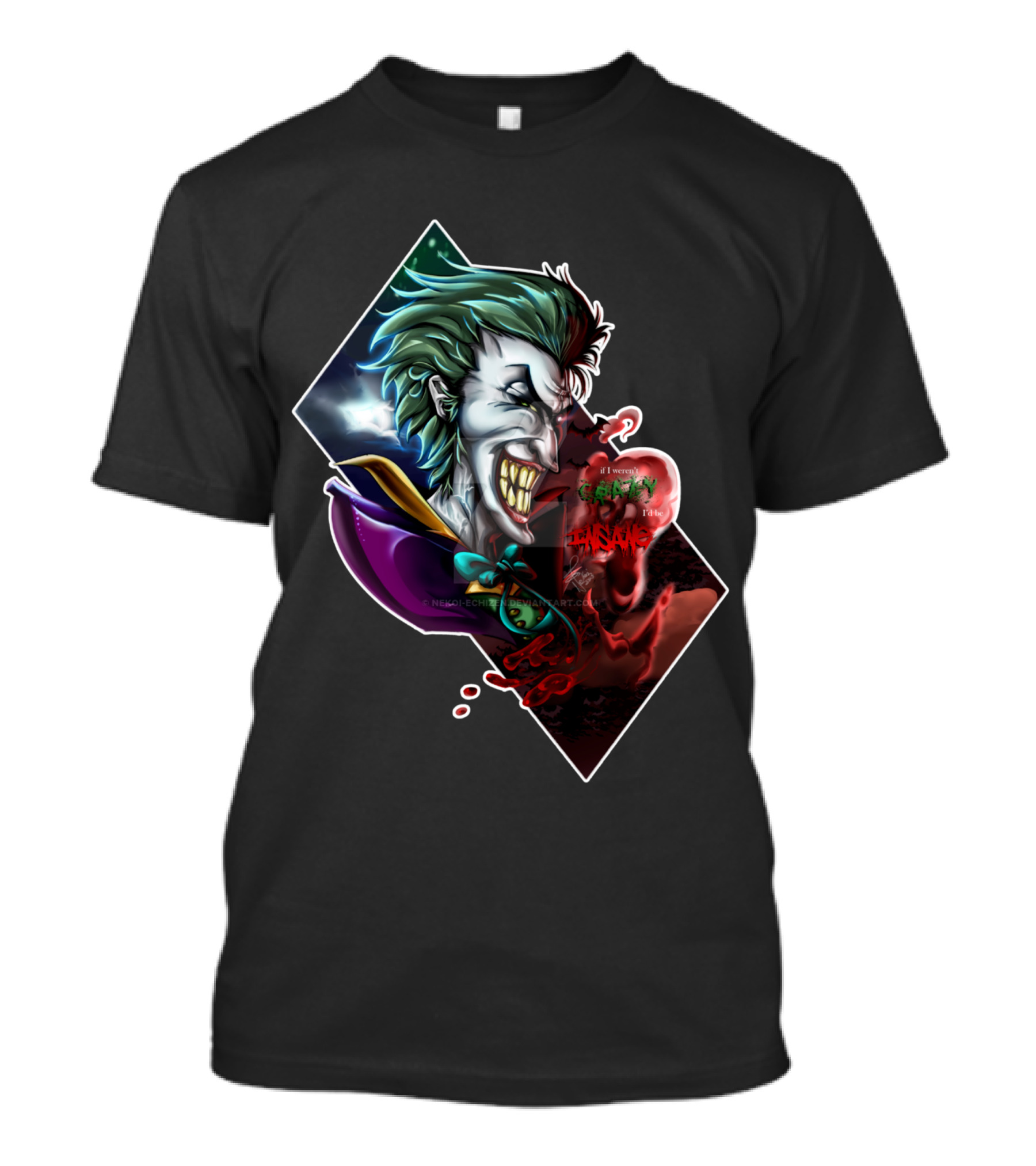 Joker Smile Green Hair Insane Laughter Grinning Villain Iconic Evil Persona T-Shirt