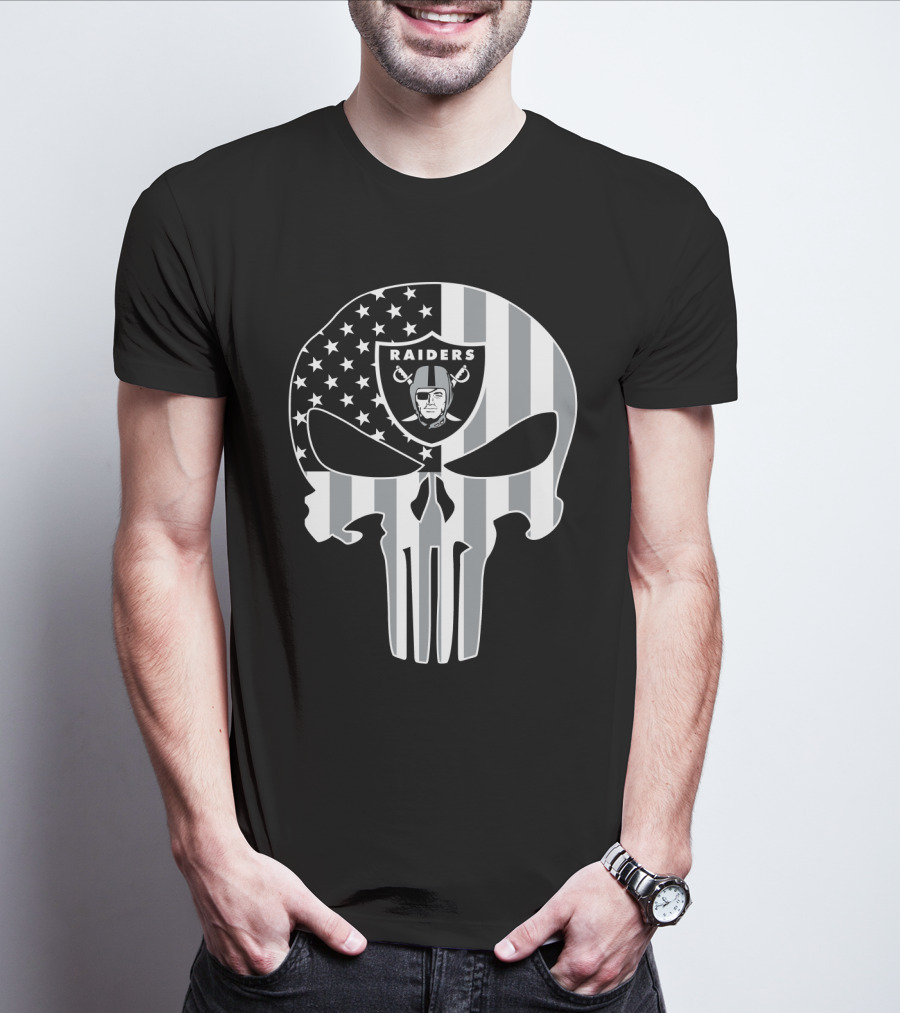 Raiders Skull With Flag T-Shirt