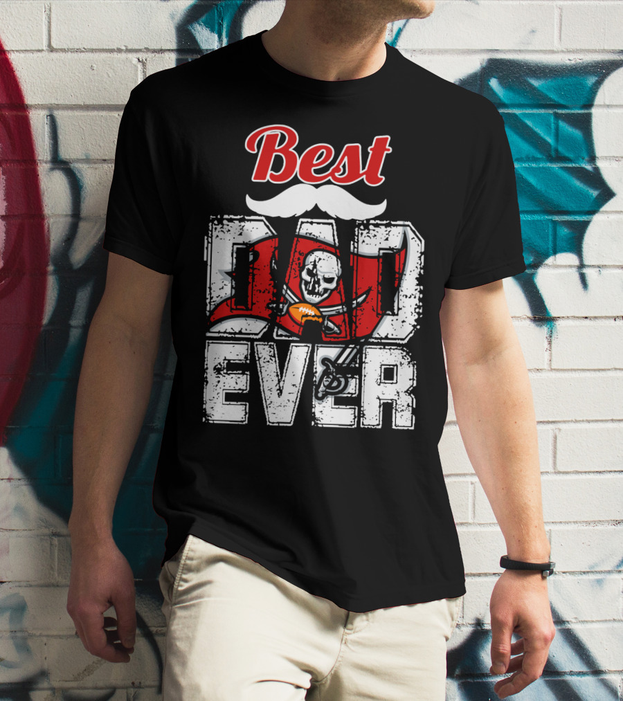 Best Dad Ever Buccaneers Football Skull Flag T-Shirt