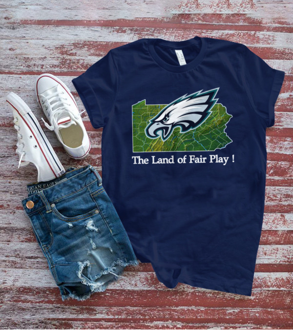 Philadelphia Eagles The Land Of Fair Play Pennsylvania Map T-Shirt