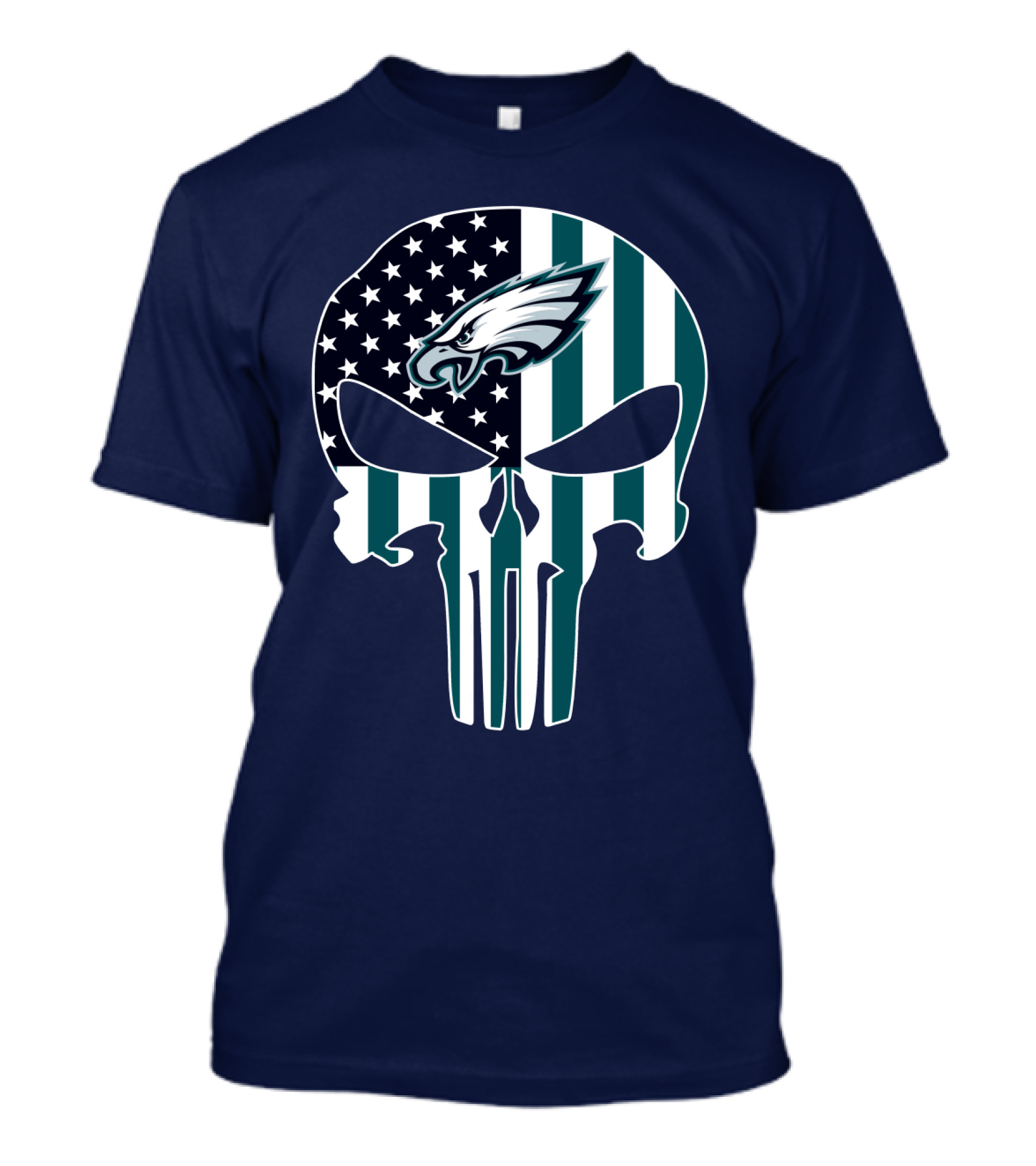 Philadelphia Eagles American Flag Punisher Skull T-Shirt