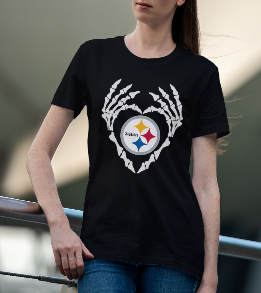 Steelers Skeleton Heart T-Shirt