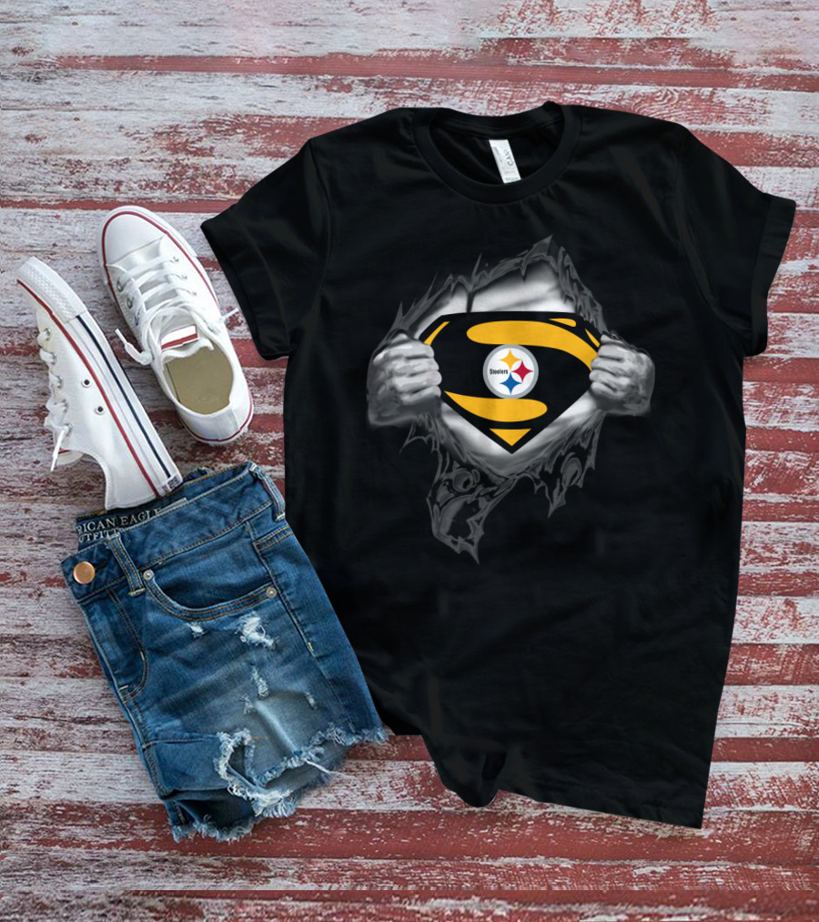 Super Steelers Emblem Rip Through T-Shirt