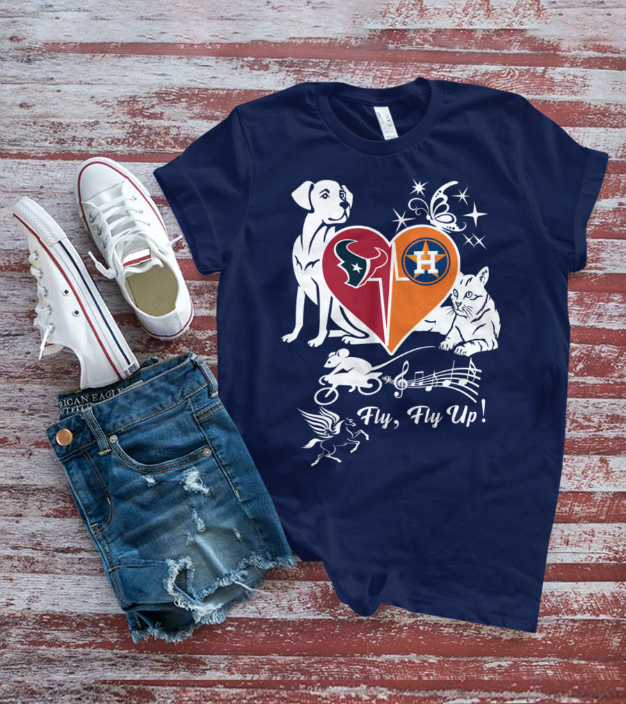 Houston Texans And Astros Love Fly Fly Up T-Shirt