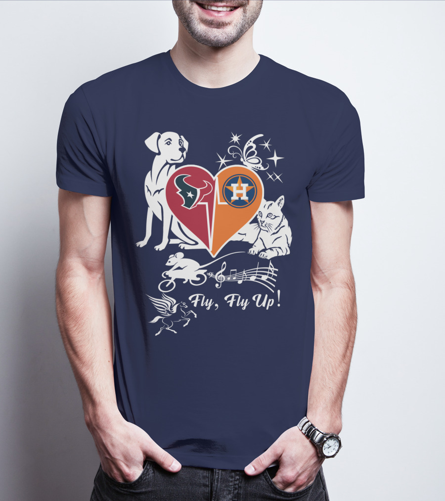Houston Texans And Astros Love Fly Fly Up T-Shirt