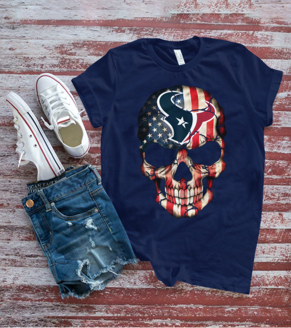 Texans Skull American Flag T-Shirt