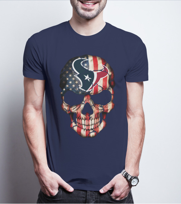 Texans Skull American Flag T-Shirt