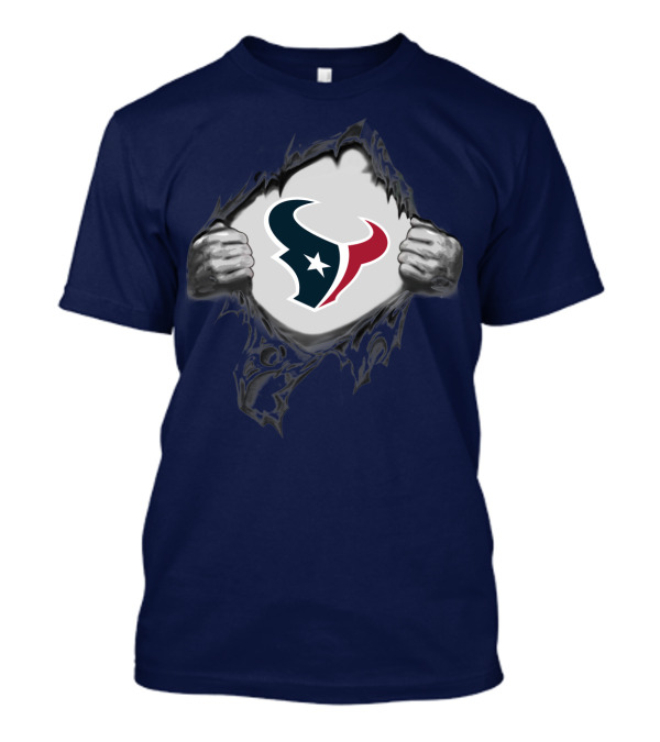 Texans Strong Bull Logo Rip Patriots T-Shirt
