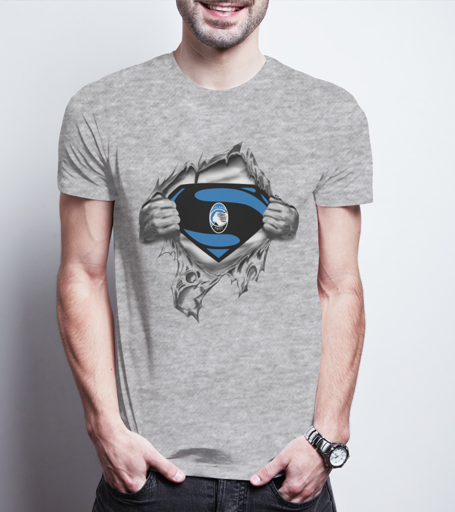Atalanta 1907 Emblem With Superhero Tear T-Shirt