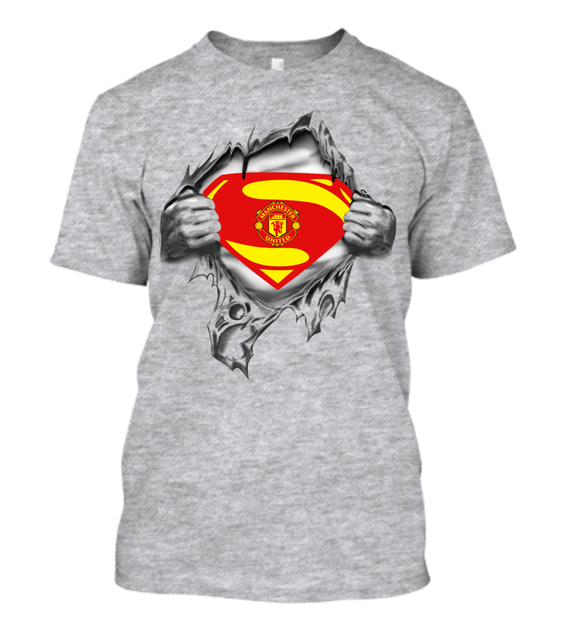 Superman Manchester United Crest Rip Open T-Shirt