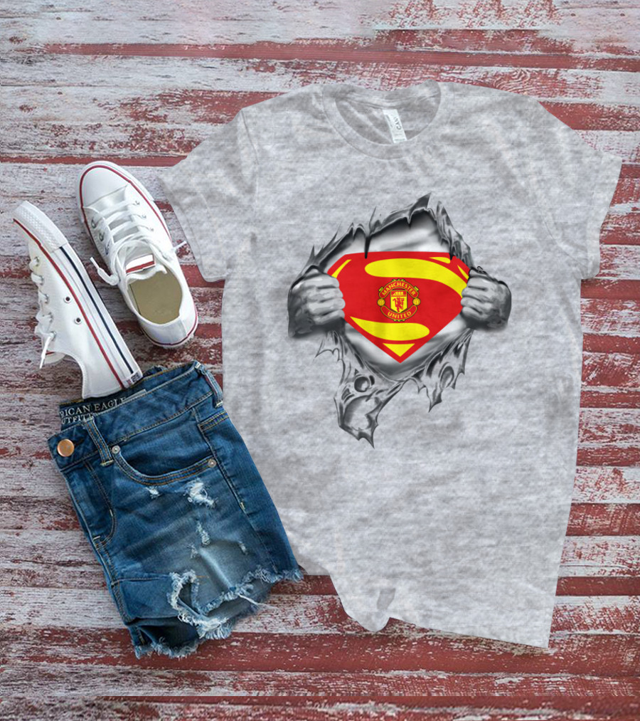 Superman Manchester United Crest Rip Open T-Shirt