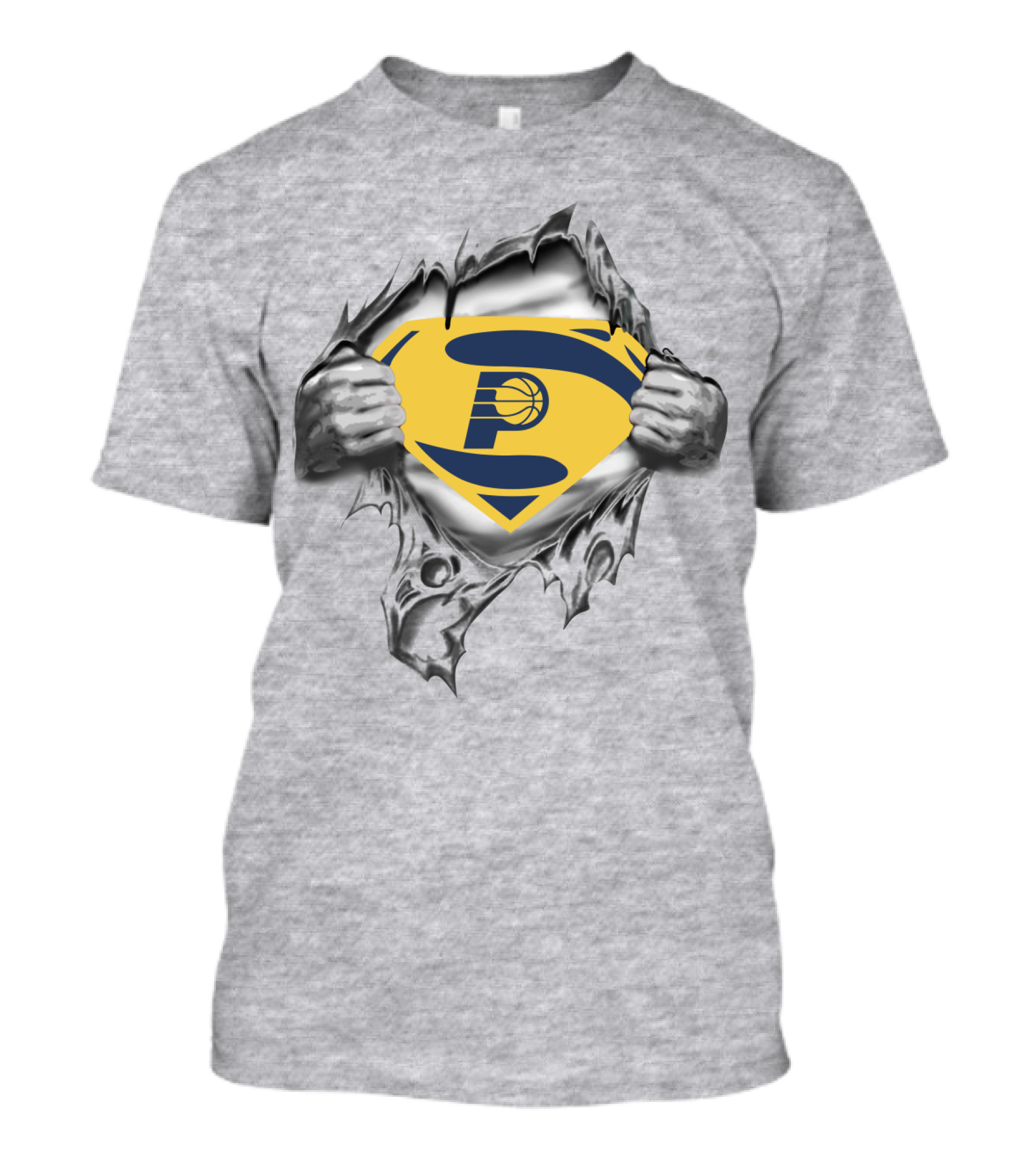 Indiana Pacers Logo Superman Style Peeking Through Torn T-Shirt