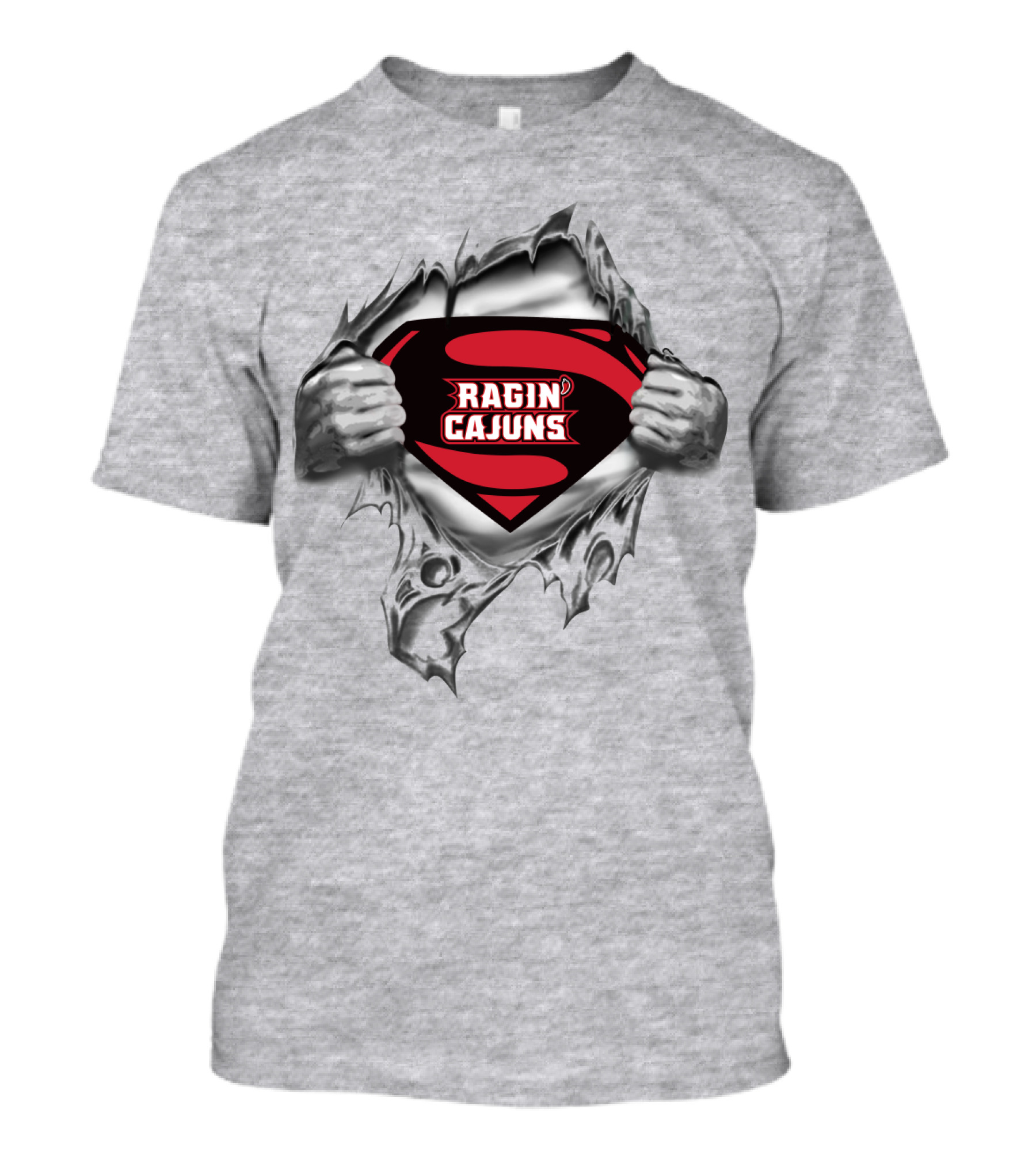Superhero Style Louisiana Ragin Cajuns T-Shirt