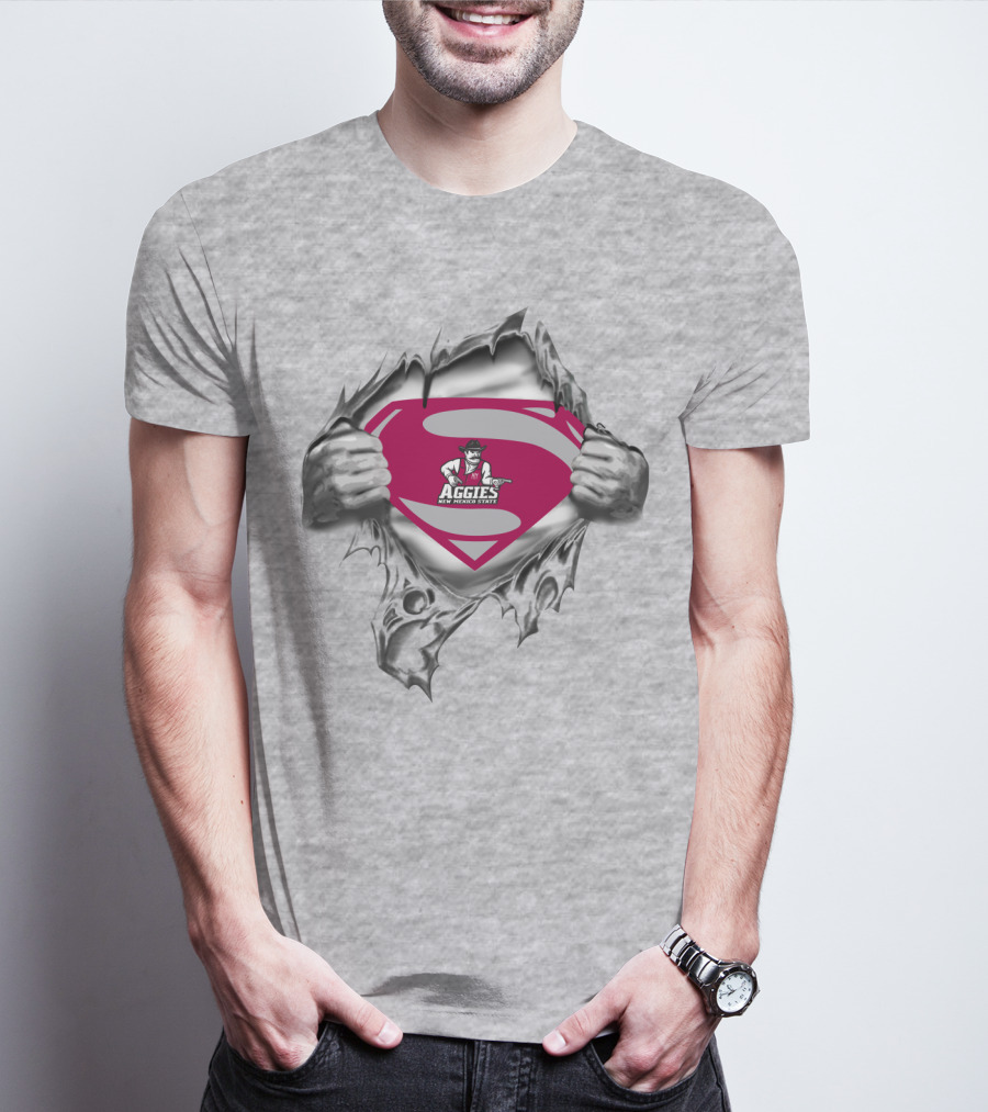 Superman Emblem With New Mexico State Aggies T-Shirt