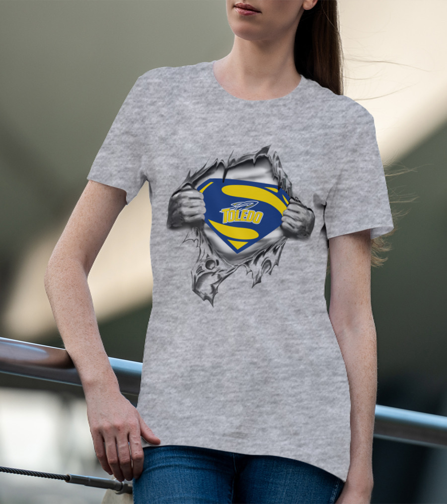 Toledo Rockets Shield Logo With Superhero Emblem Style T-Shirt