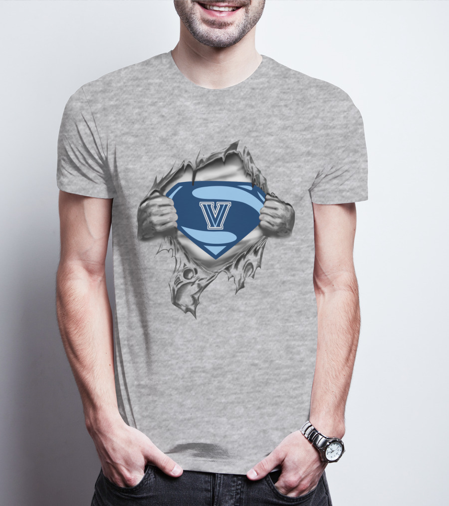 Villanova Wildcats Logo Superman Style V T-Shirt