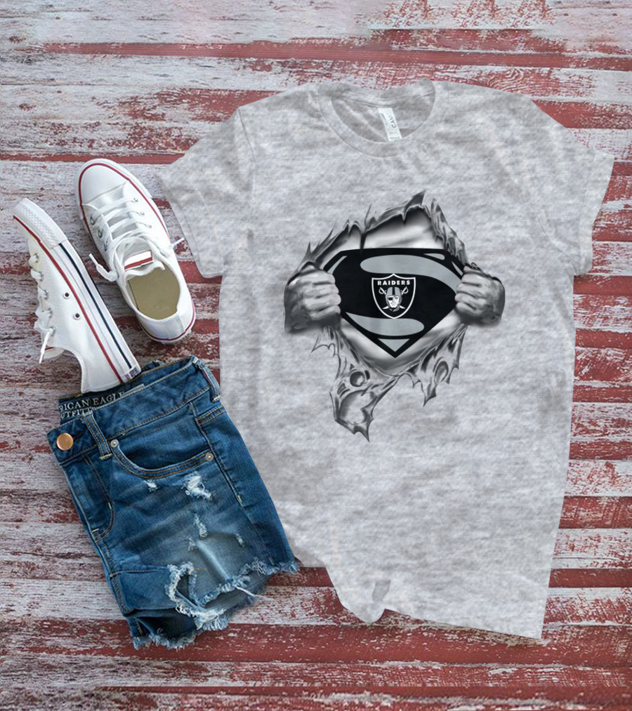 Las Vegas Raiders Superman Logo Burst T-Shirt