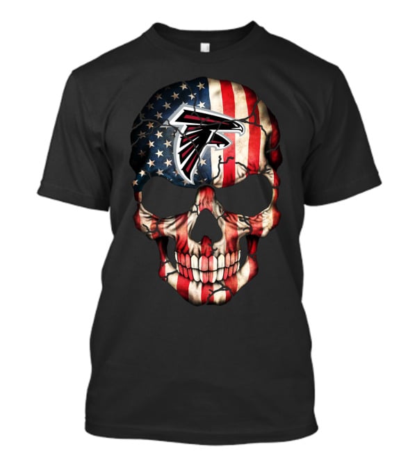 Atlanta Falcons American Flag Skull T-Shirt