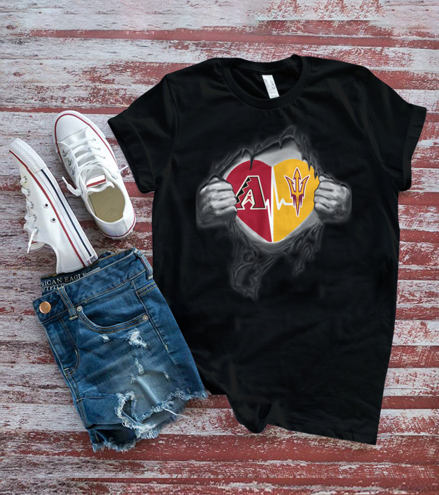 Diamondbacks Arizona State Sun Devils Heartbeat Fusion T-Shirt