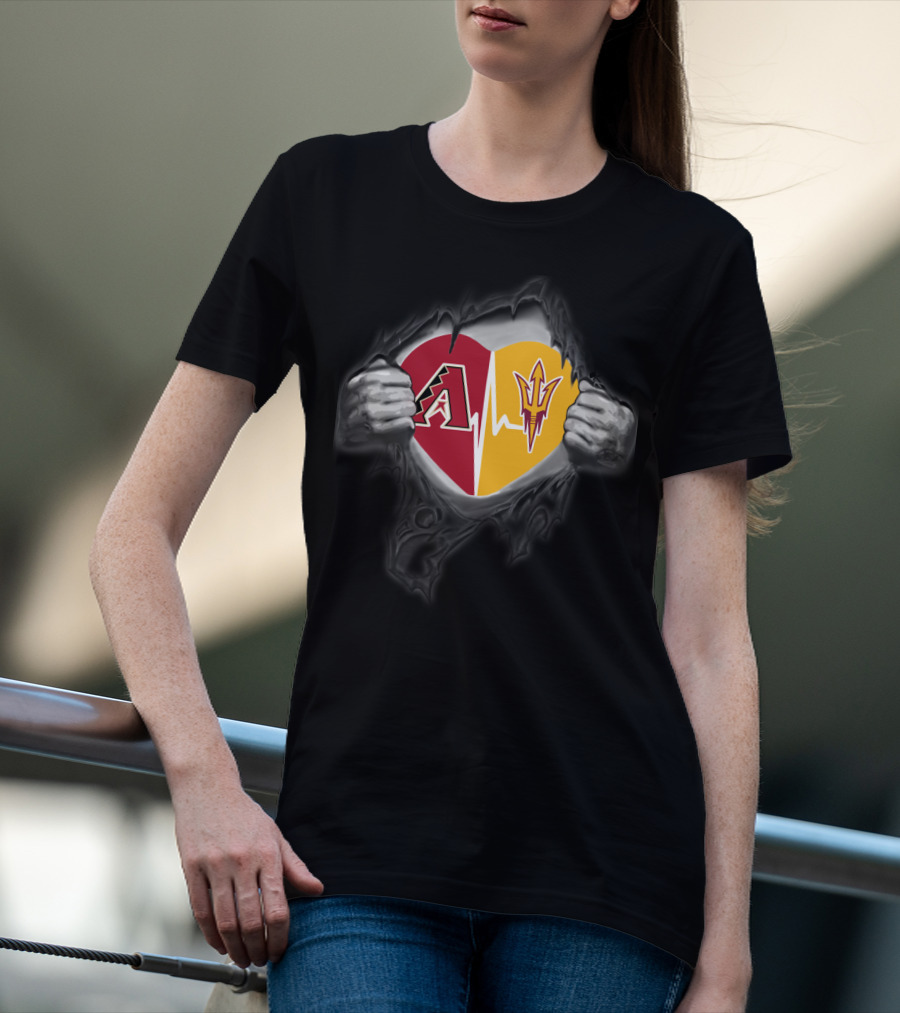 Diamondbacks Arizona State Sun Devils Heartbeat Fusion T-Shirt