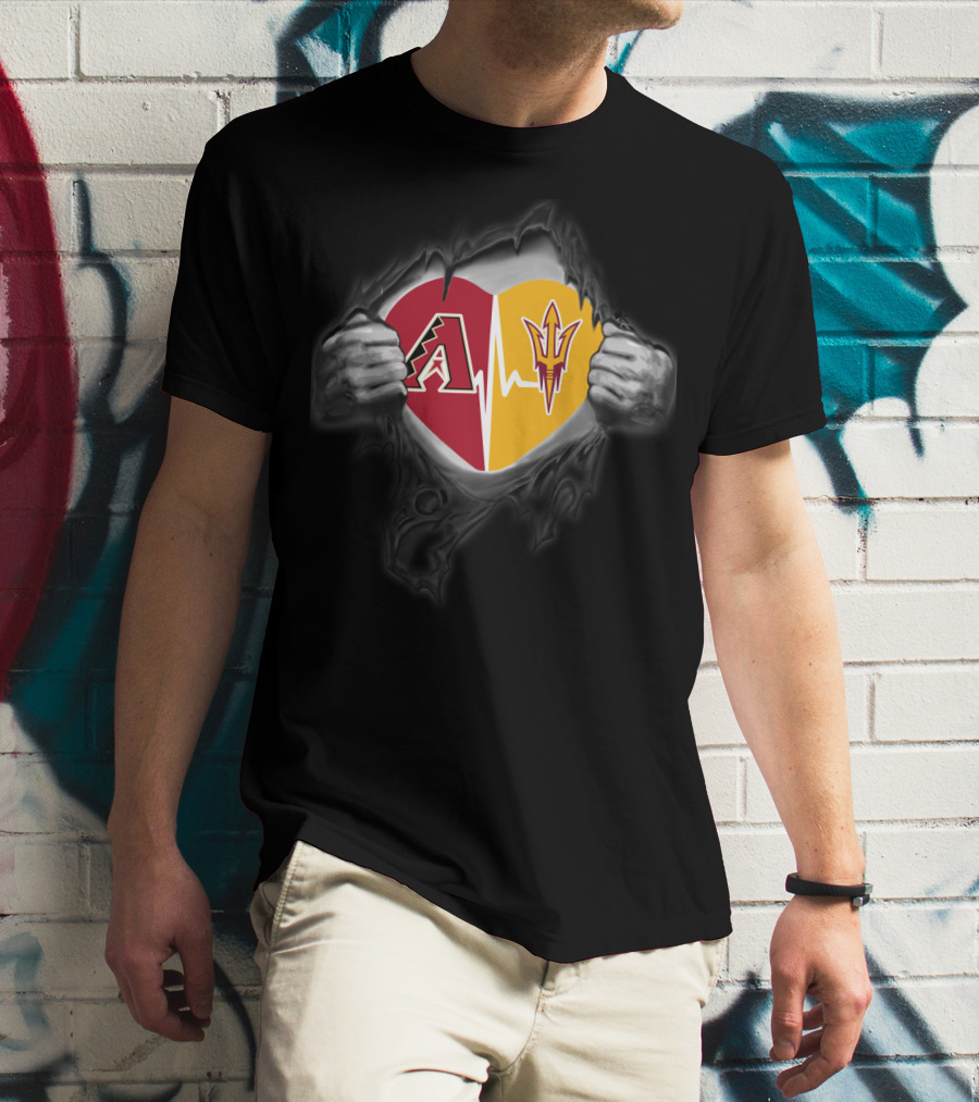 Diamondbacks Arizona State Sun Devils Heartbeat Fusion T-Shirt