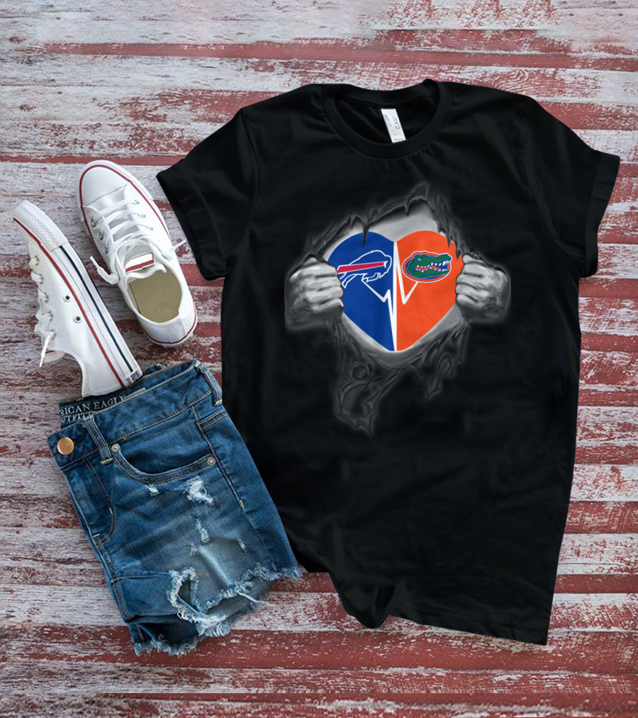 Buffalo Bills Florida Gators Heart T-Shirt