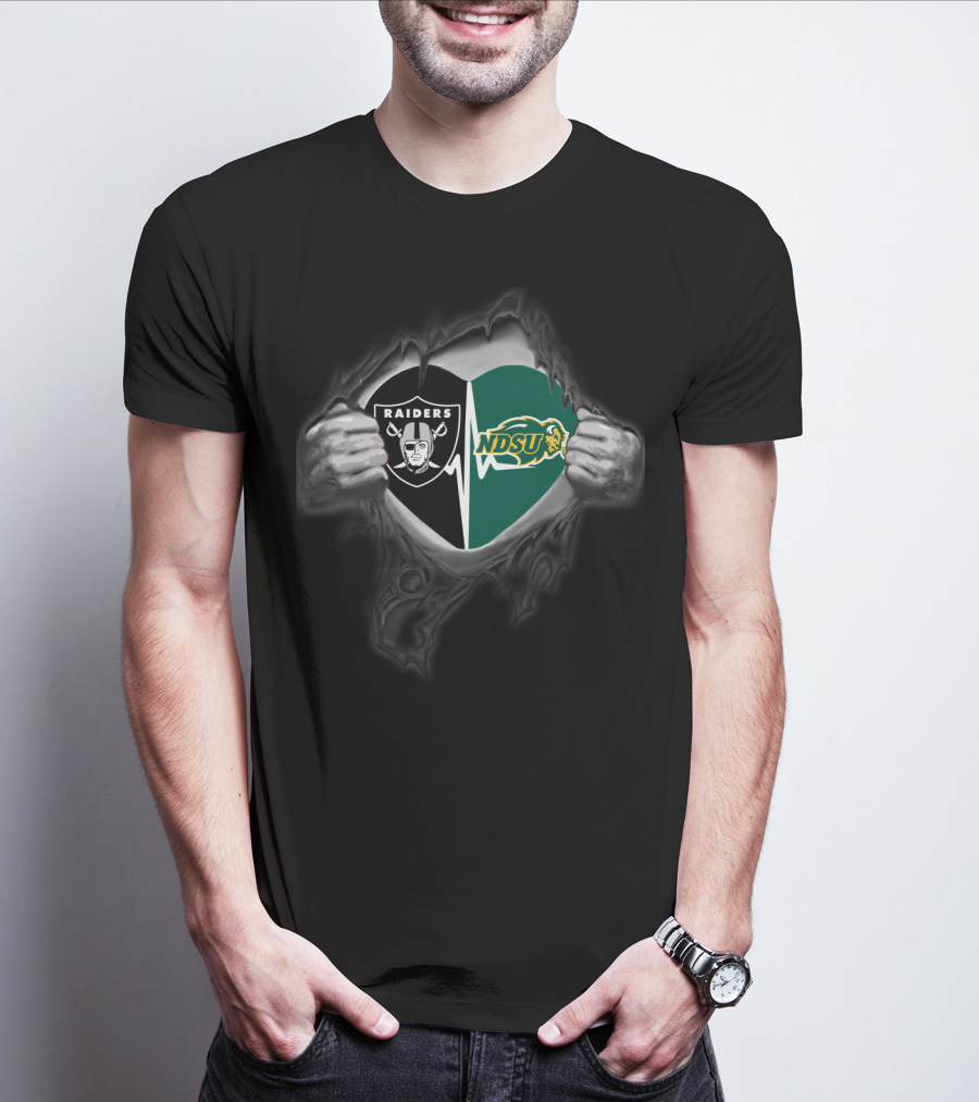 Raiders Ndsu Heartbeat Rip T-Shirt