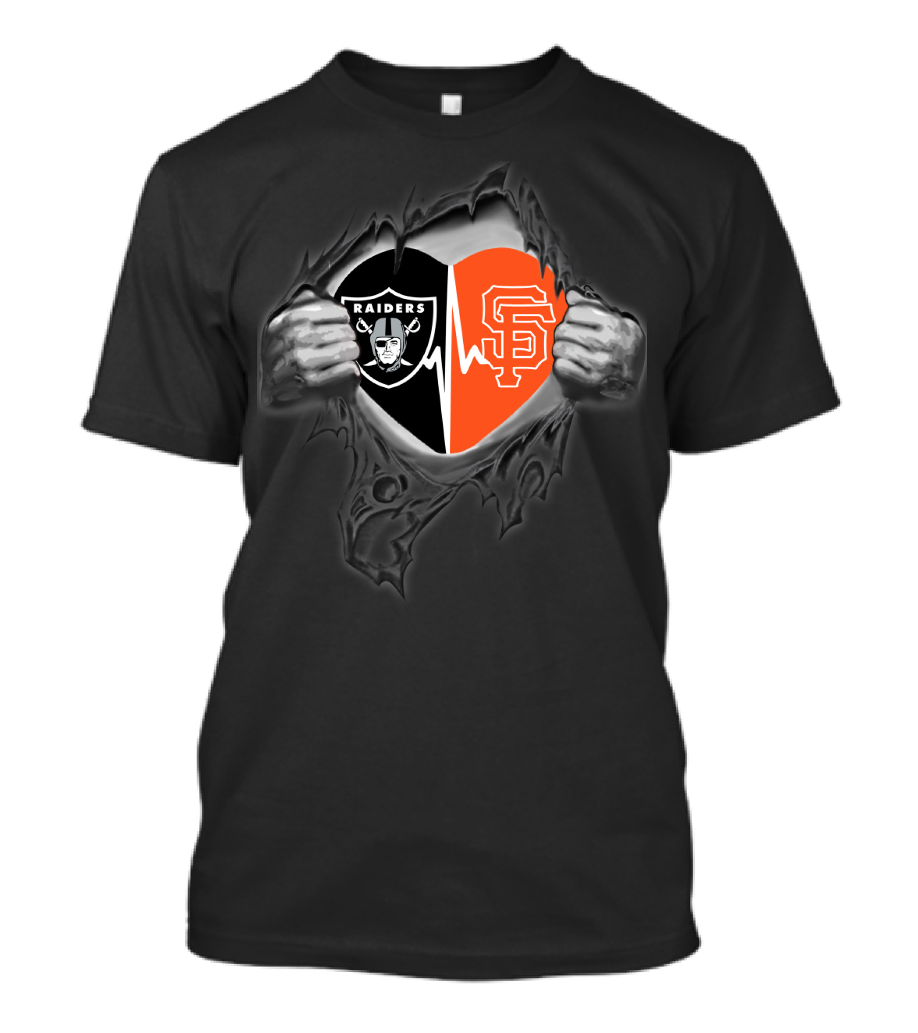 Raiders San Francisco Giants Heartbeat Fusion T-Shirt
